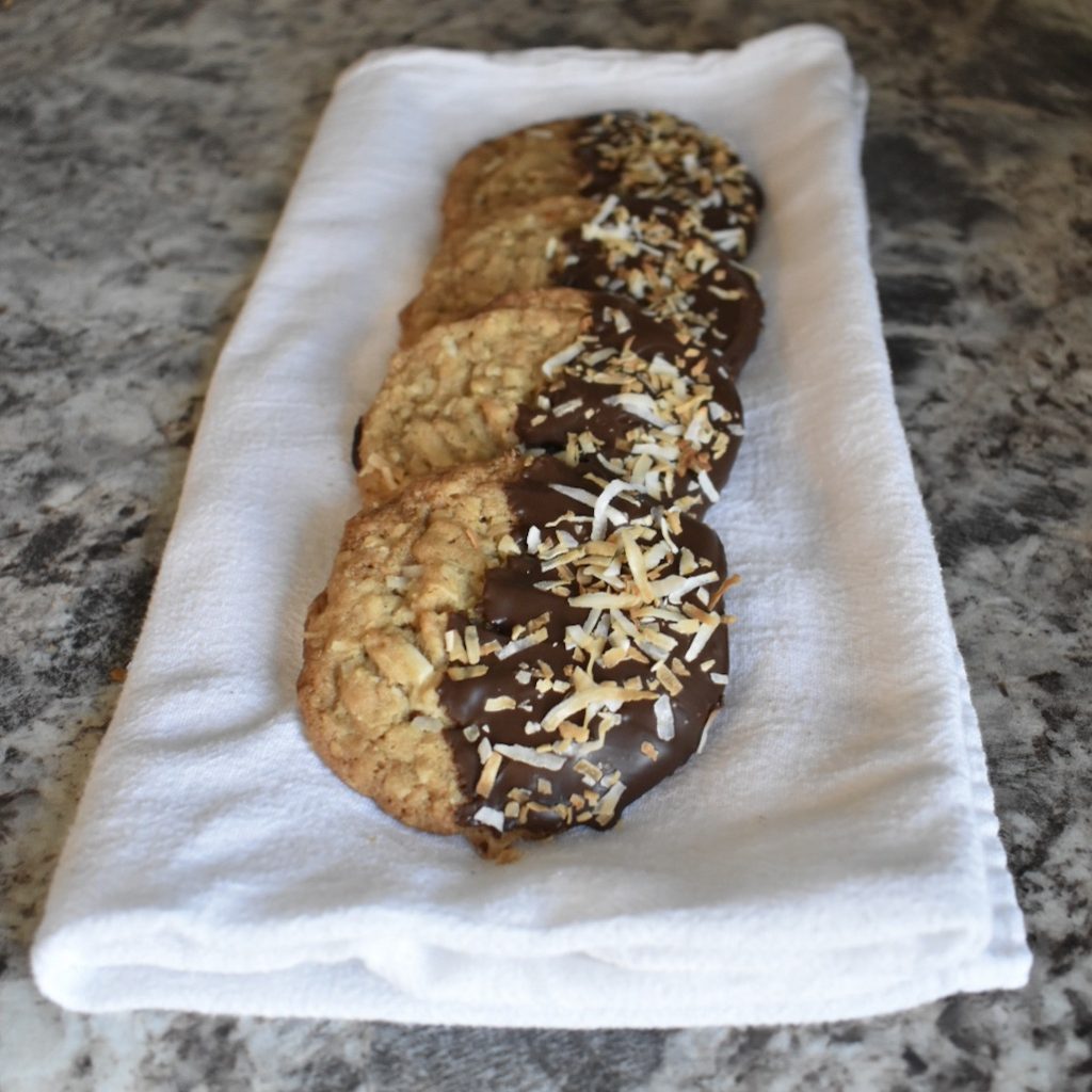 ChocolateDipped Coconut Almond Cookies Sweet Girl Eats