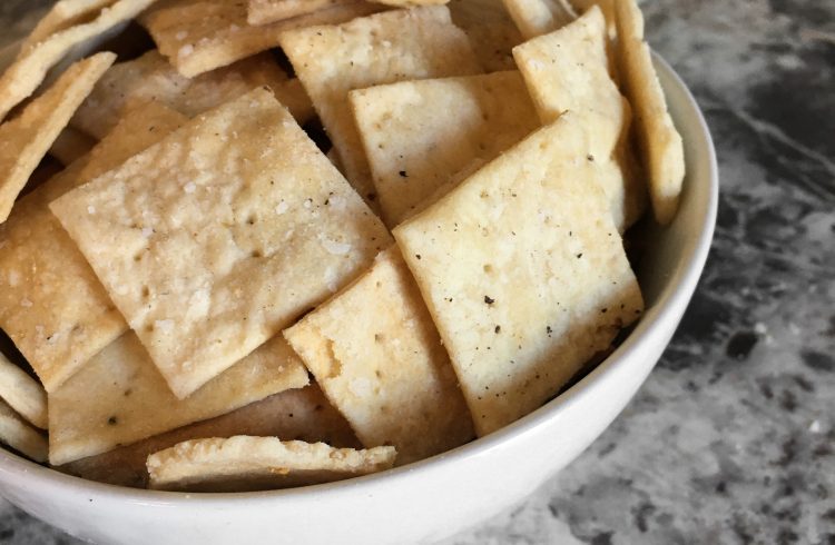 salt and pepper sourdough discard crackers