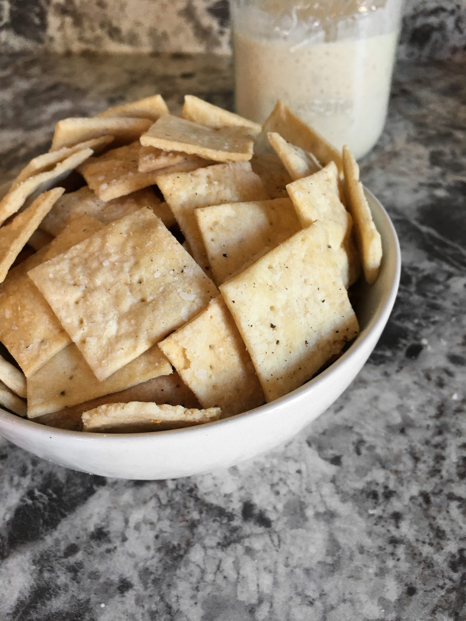 salt and pepper sourdough discard crackers