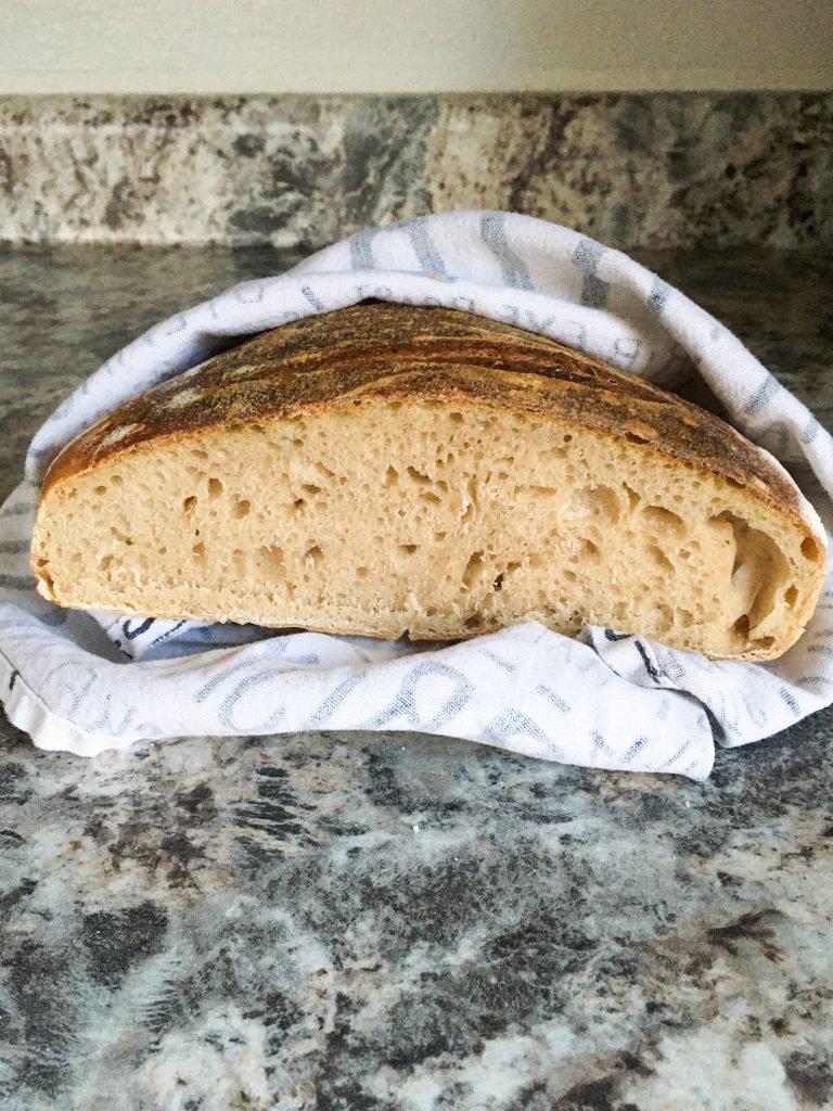 my first sourdough cut